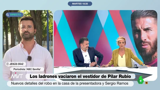 Jesús Díaz desvela los detalles del robo a Pilar Rubio y Sergio Ramos: "Se llevaron numerosos vestidos de ella" Jesús Díaz desvela los detalles del robo a Pilar Rubio y Sergio Ramos: "Se llevaron numerosos vestidos de ella"