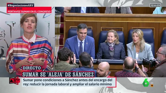 Sumar se reafirma en su voluntad de formar Gobierno, pero advierte: "Las negociaciones están verdes y no podemos dar nuestro apoyo" Sumar se reafirma en su voluntad de formar Gobierno, pero advierte: "Las negociaciones están verdes y no podemos dar nuestro apoyo"