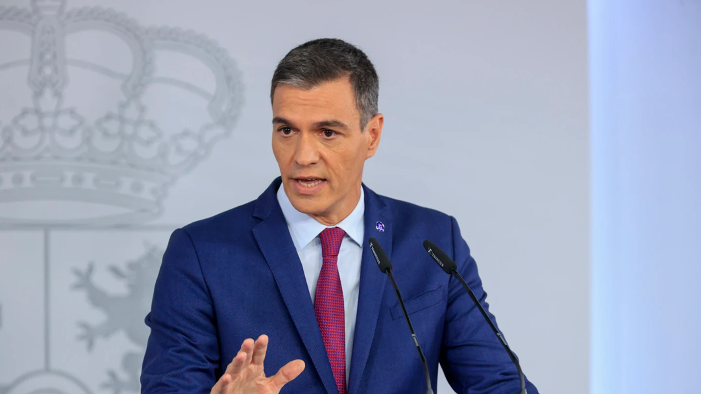 Pedro Sánchez, durante su comparecencia en La Moncloa Pedro Sánchez, durante su comparecencia en La Moncloa/ EFE/ Zipi