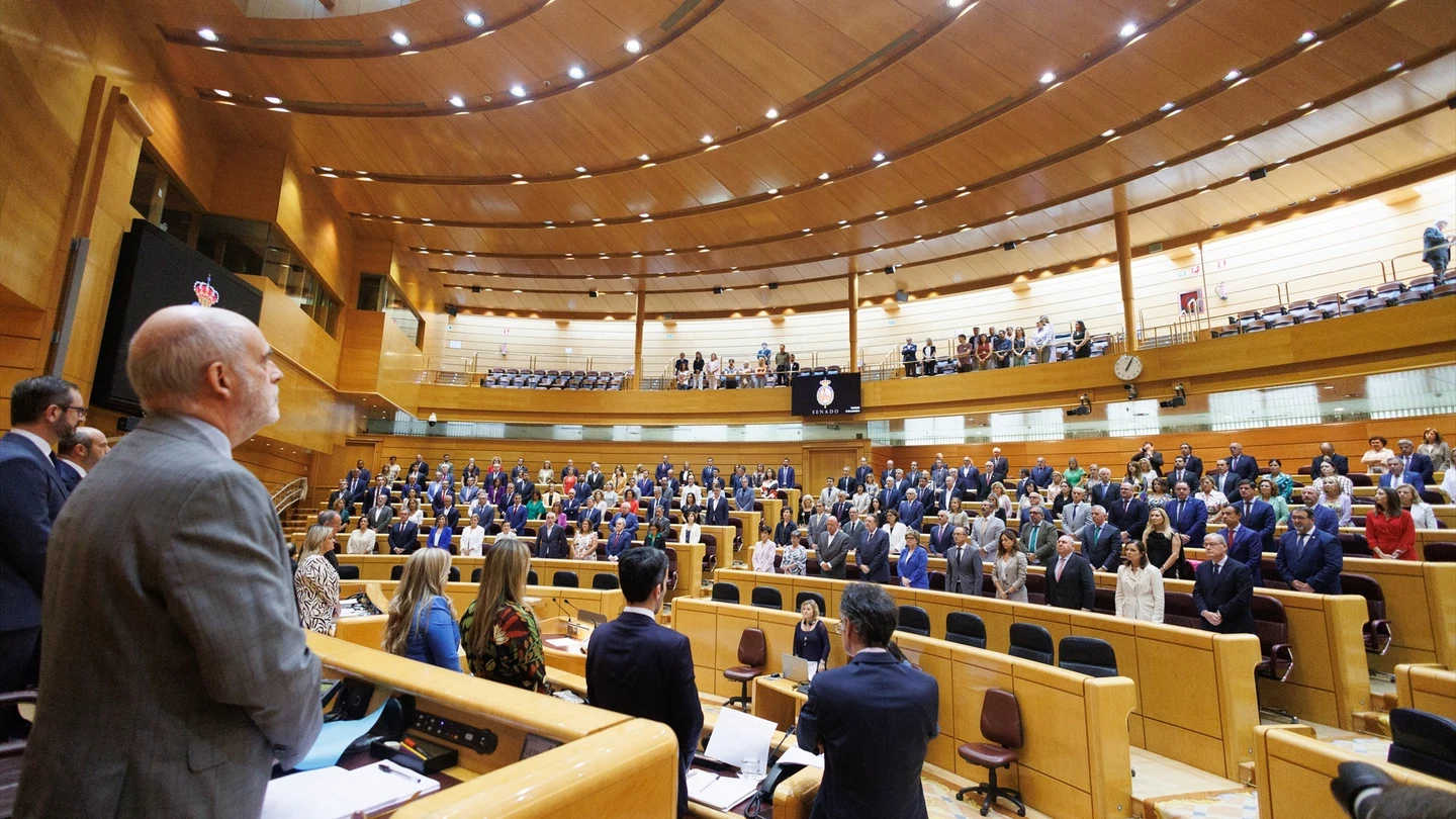 El Hemiciclo del Senado. El Hemiciclo del Senado, este martes, donde el PP presentó una moción contra la amnistía.