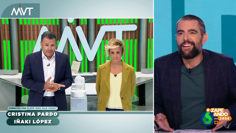 Dani Mateo, a Iñaki López tras burlarse de sus expresiones: "Me acusas de mayor cuando tú eres en blanco y negro"
