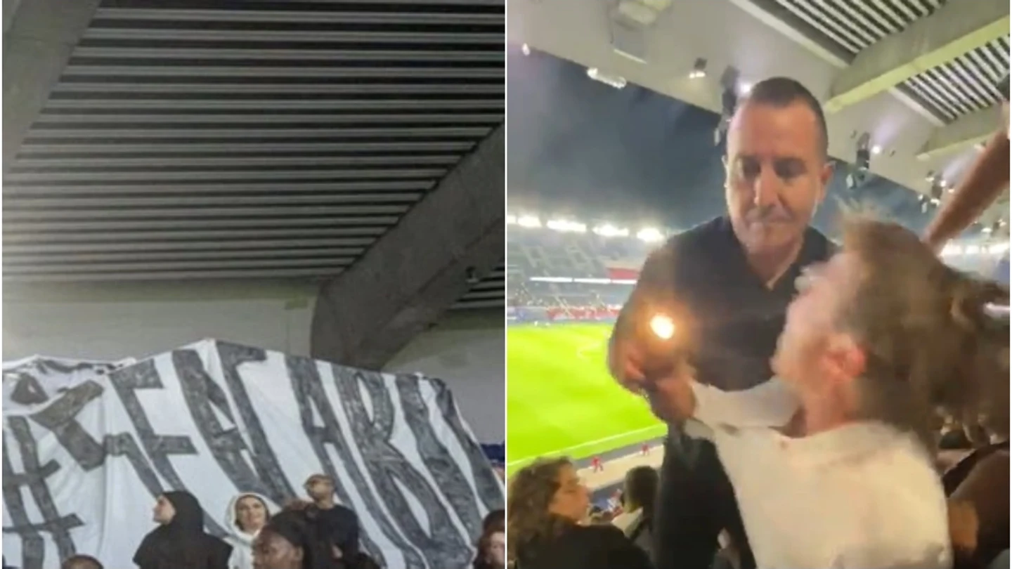 Una pancarta a favor de Jenni Hermoso desata una "respuesta violenta" de la seguridad del PSG Una pancarta a favor de Jenni Hermoso desata una "respuesta violenta" de la seguridad del PSG