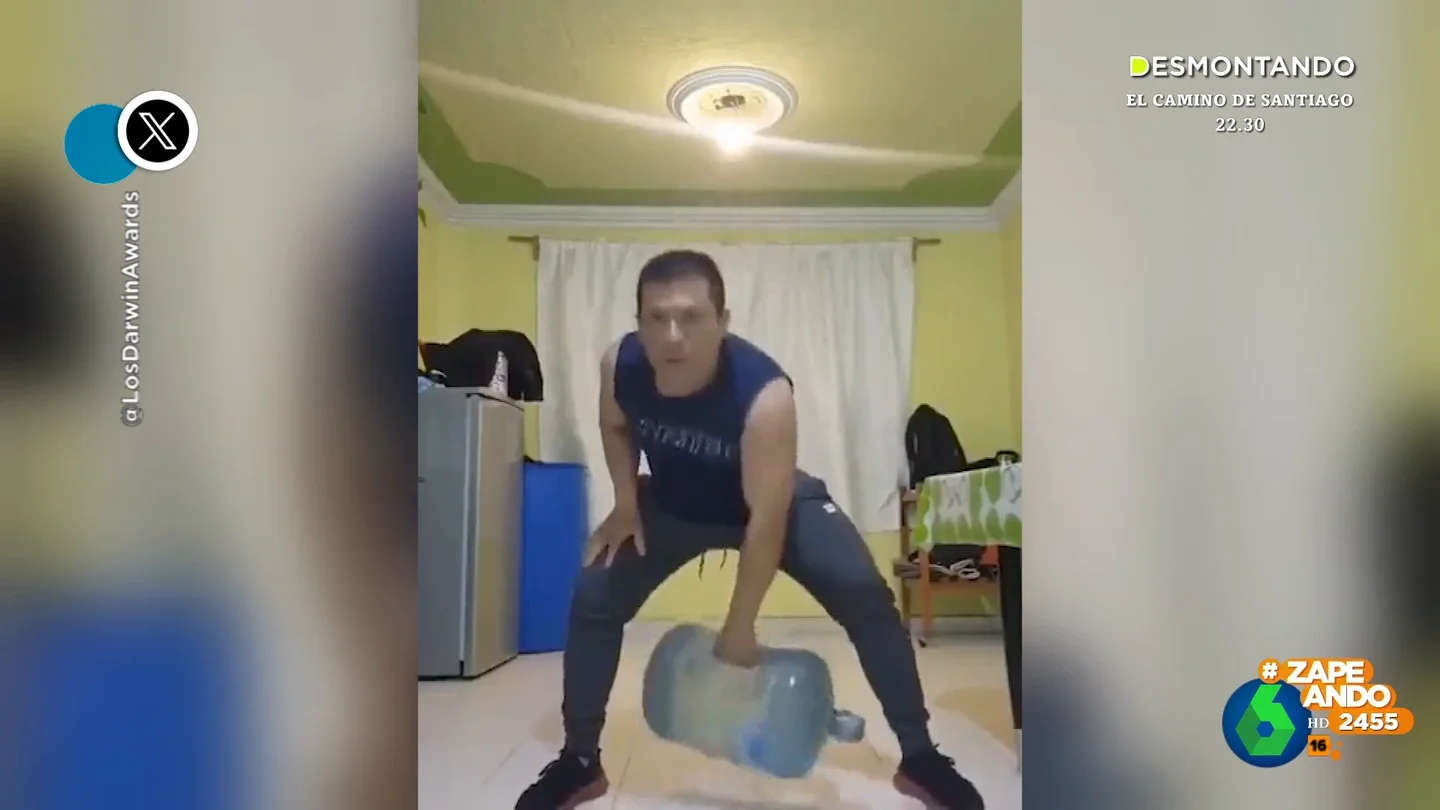Decide hacer deporte con una garrafa de agua y la cosa no termina como espera Decide hacer deporte con una garrafa de agua y la cosa no termina como espera