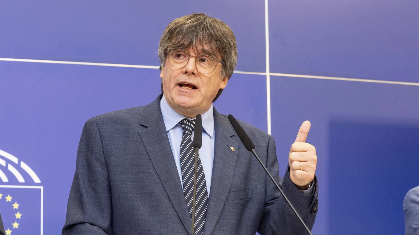 Carles Puigdemont, en una rueda de prensa. Carles Puigdemont, en una rueda de prensa.