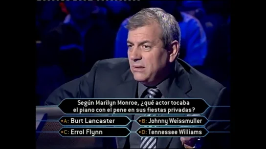 ¿Qué actor tocaba el piano con el pene según Marilyn Monroe? Las preguntas más bizarras de '¿Quién quiere ser millonario?' ¿Qué actor tocaba el piano con el pene según Marilyn Monroe? Las preguntas más bizarras de '¿Quién quiere ser millonario?'