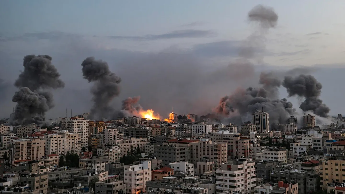 Vista del ataque israelí sobre Gaza, Palestina el 9 de octubre de 2023. Vista del ataque israelí sobre Gaza, Palestina el 9 de octubre de 2023.