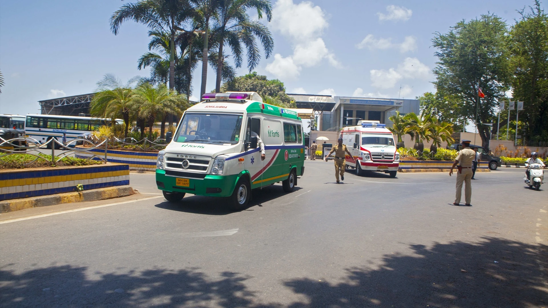 Imagen de una ambulancia de la India.