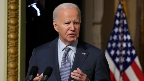 El presidente de EEUU, Joe Biden, durante su comparecencia