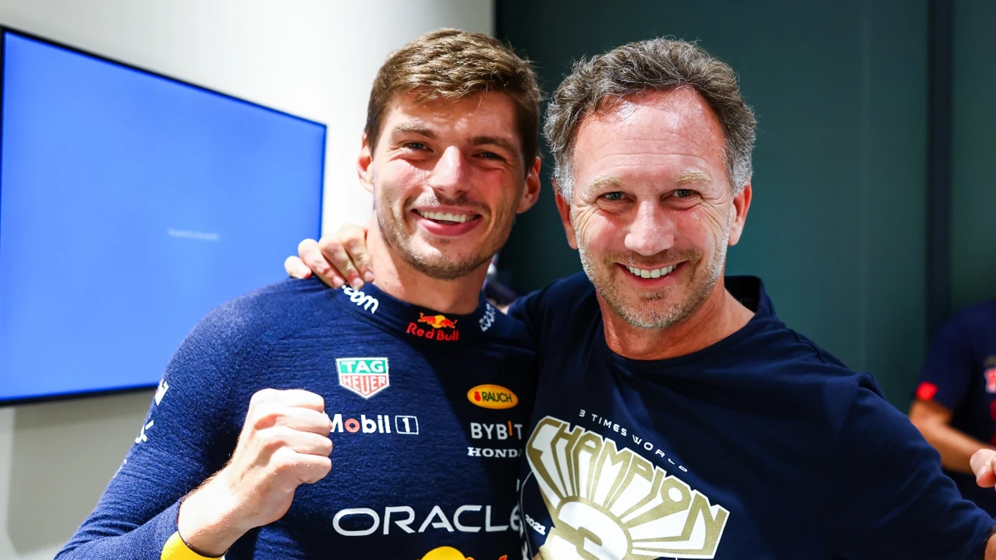 Max Verstappen, con Chrstian Horner Max Verstappen, con Chrstian Horner