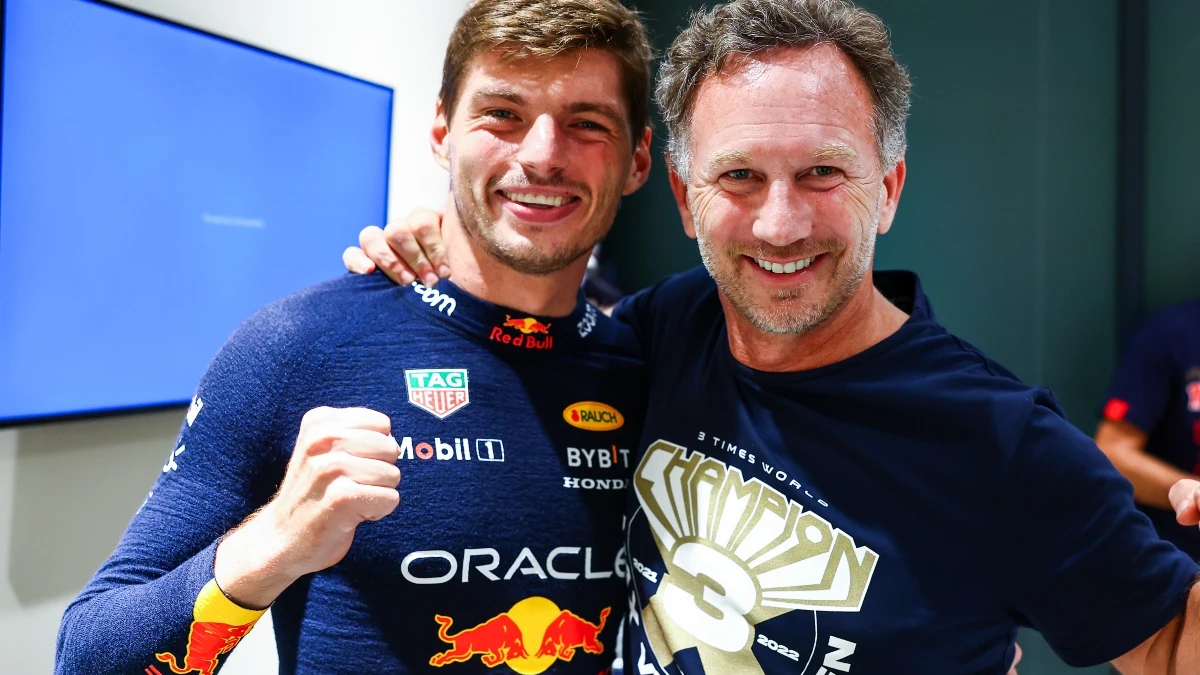 Max Verstappen, con Chrstian Horner