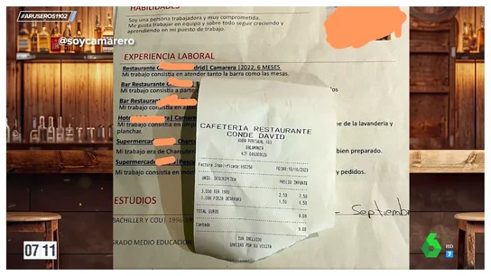 Deja su currículum en una cafetería, se toma 3 cervezas y se va sin pagar: "Me ha hecho un simpa, así, como suena" Deja su currículum en una cafetería, se toma 3 cervezas y se va sin pagar: "Me ha hecho un simpa, así, como suena"