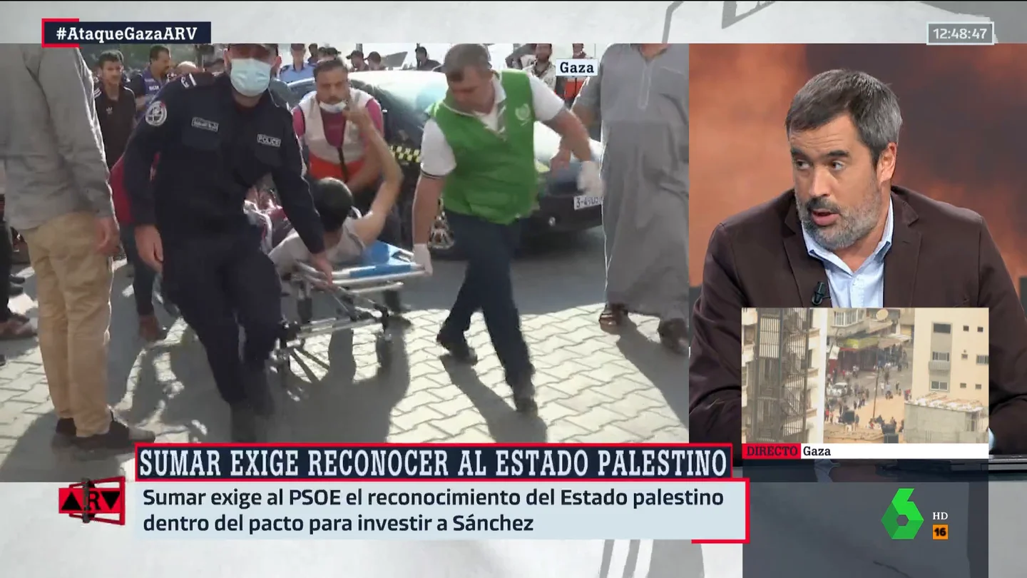 Carlos E. Cué, sobre la posición de Sumar y el PSOE acerca de la guerra en Israel: "No creo que produzca una fractura en el Gobierno" Carlos E. Cué, sobre la posición de Sumar y el PSOE acerca de la guerra en Israel: "No creo que produzca una fractura en el Gobierno"