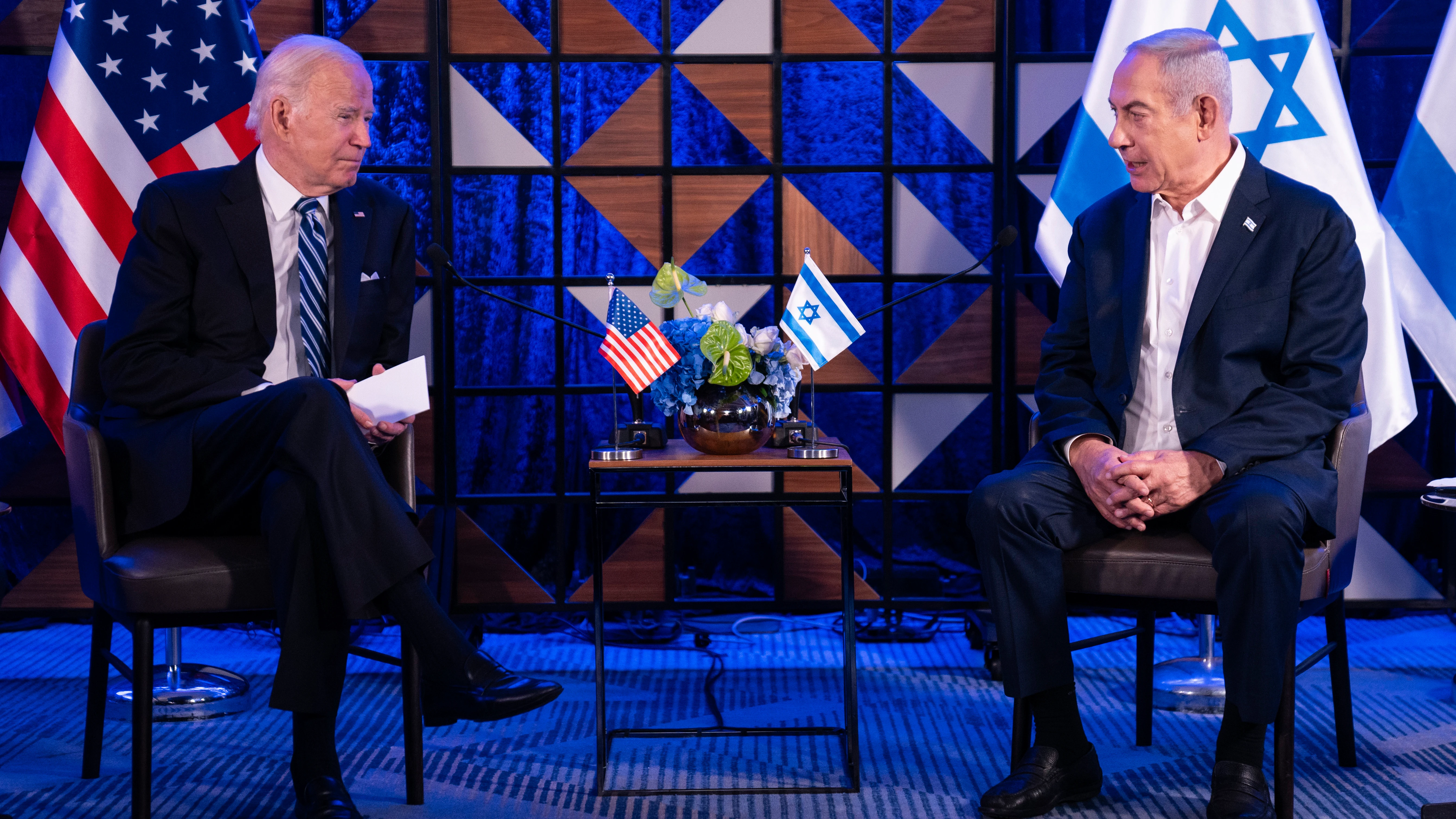 Joe Biden y Benjamin Netanyahu, durante su encuentro en Israel