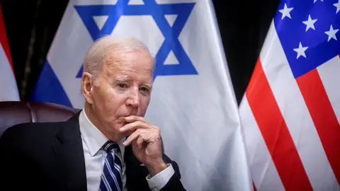 El presidente de EEUU, Joe Biden, durante su visita a Tel Aviv, Israel