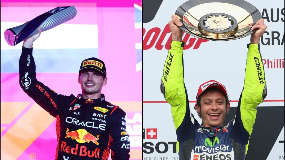 Max Verstappen y Valentino Rossi