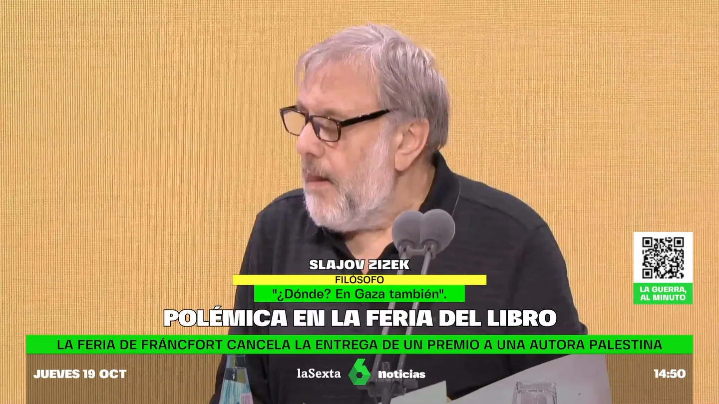 Polémica en la feria del libro de Alemania: increpan al filósofo Zizek por criticar que no se hable del sufrimiento de Palestina Polémica en la feria del libro de Alemania: increpan al filósofo Zizek por criticar que no se hable del sufrimiento de Palestina