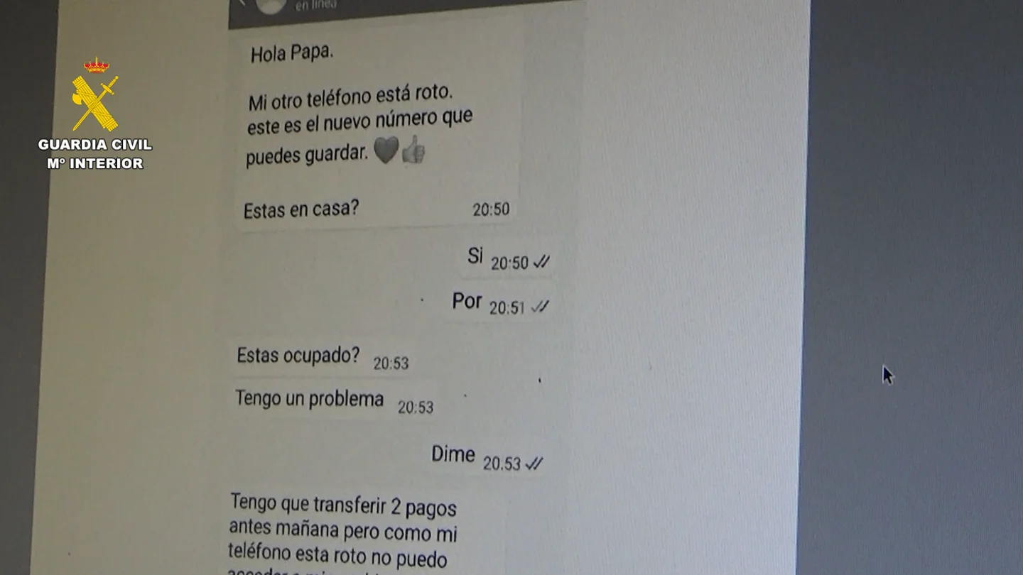Imagen de los mensajes de la estafa del falso hijo en apuros Imagen de los mensajes de la estafa del falso hijo en apuros