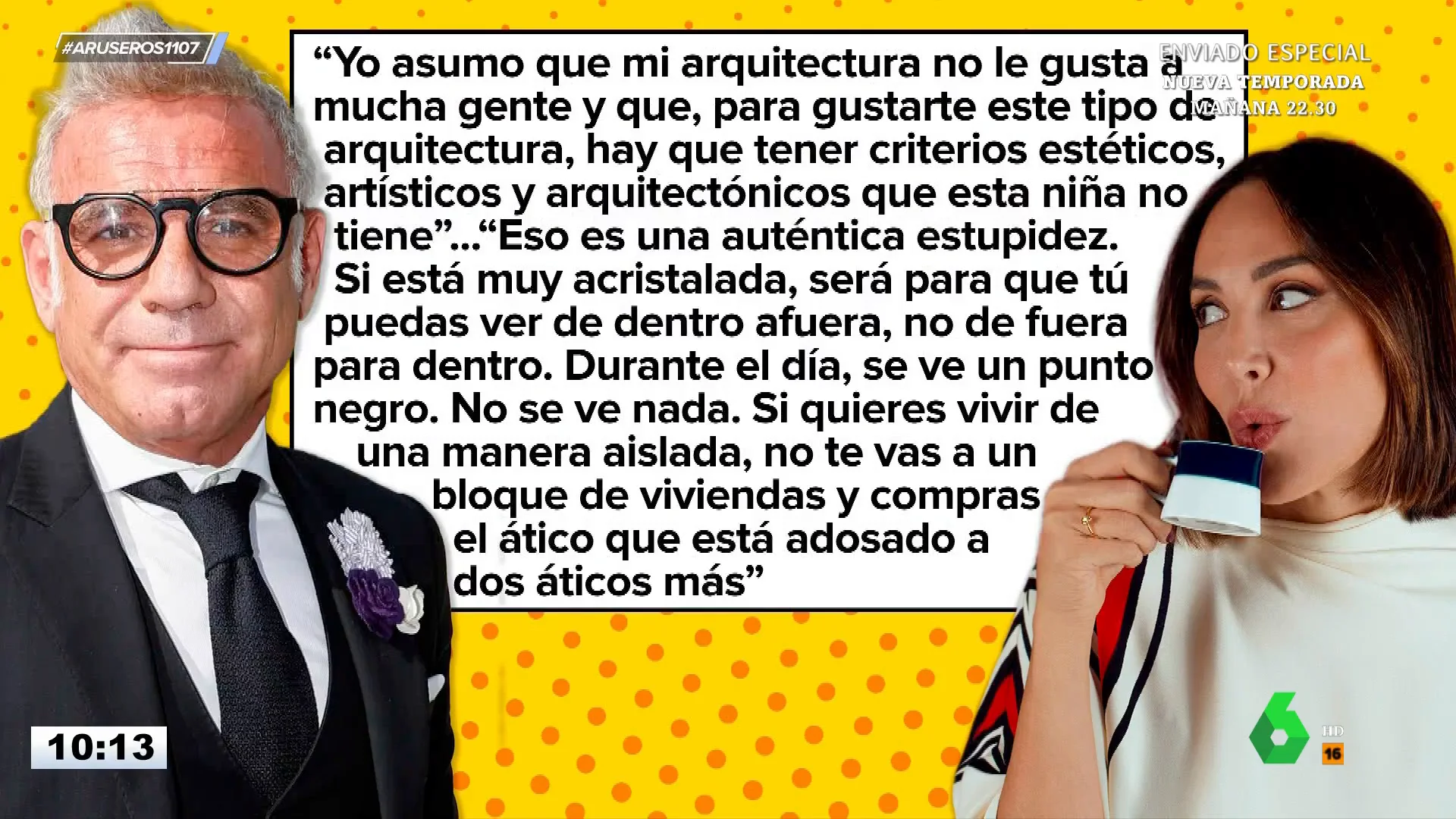 Joaquín Torres, tajante a Tamara Falcó tras criticar el ático que le diseñó: "Si quieres vivir aislada no te vas a un bloque de viviendas"