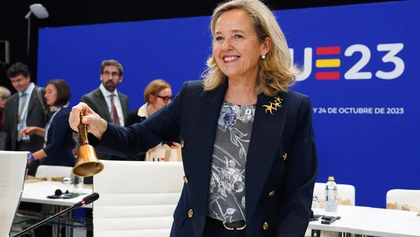 La ministra Nadia Calviño en la apertura de la primera sesión informal ministerial de telecomunicaciones