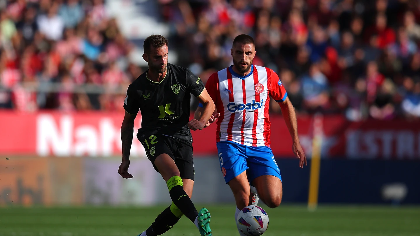 El futbolista David López en el partido entre Girona y Almería El futbolista David López en el partido entre Girona y Almería
