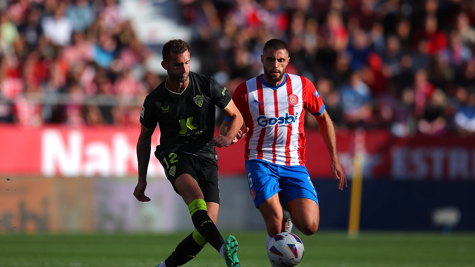 El futbolista David López en el partido entre Girona y Almería