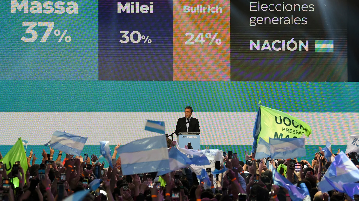 Sergio Massa, en la primera vuelta de las elecciones argentinas Sergio Massa, en la primera vuelta de las elecciones argentinas