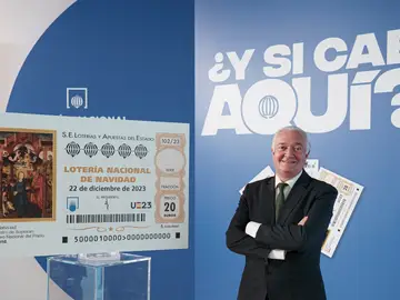 Jesús Huerta, el presidente de SELAE, en la presentación de la Lotería de Navidad de 2023