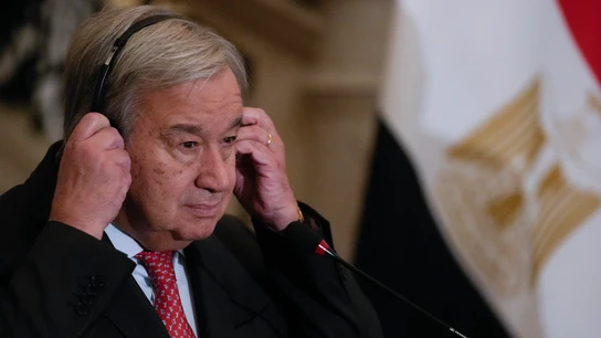 António Guterres, secretario general de la ONU, durante una comparecencia António Guterres, secretario general de la ONU, durante una comparecencia