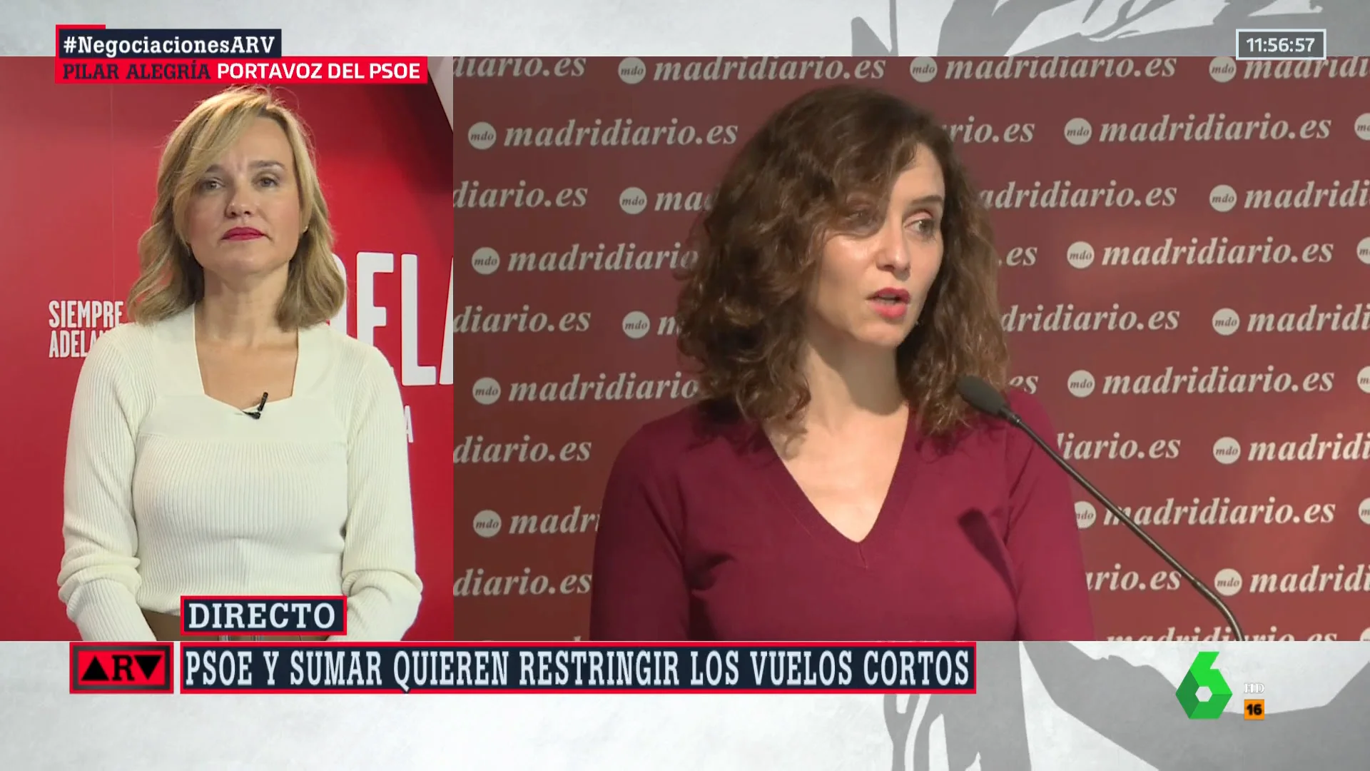 La respuesta de Pilar Alegría a Ayuso sobre las medidas contra el cambio climático: "Ella solo planteaba trasladar macetas"