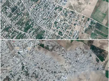 Imágenes a vista de satélite del antes y después de Gaza
