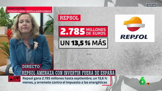 Calviño, tras la amenaza de Repsol con invertir fuera de España: "A los empresarios nunca les ha ido tan bien como con nuestro Gobierno" Calviño, tras la amenaza de Repsol con invertir fuera de España: "A los empresarios nunca les ha ido tan bien como con nuestro Gobierno"