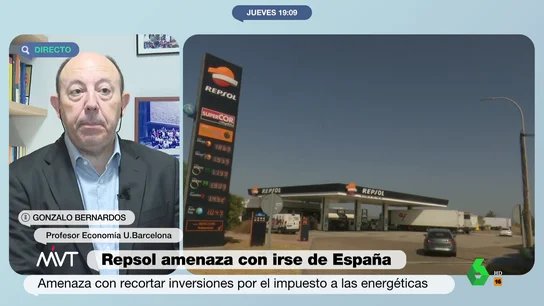 Gonzalo Bernardos tacha de "rabieta" la amenaza de Repsol de desinvertir en España: "No se marchará" Gonzalo Bernardos tacha de "rabieta" la amenaza de Repsol de desinvertir en España: "No se marchará"