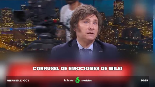 El extraño comportamiento de Javier Milei durante una entrevista televisada: al borde de las lágrimas, ira, reproches... El extraño comportamiento de Javier Milei durante una entrevista televisada: al borde de las lágrimas, ira, reproches...