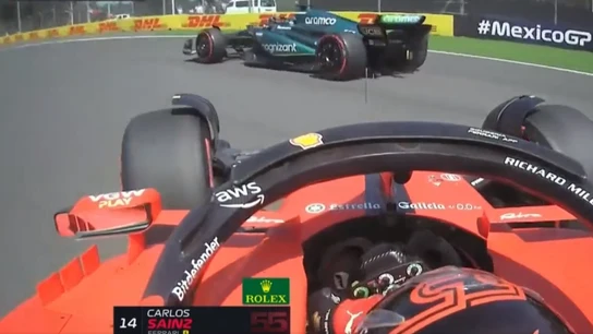 Carlos Sainz trompea por culpa de Lance Stroll Carlos Sainz trompea por culpa de Lance Stroll