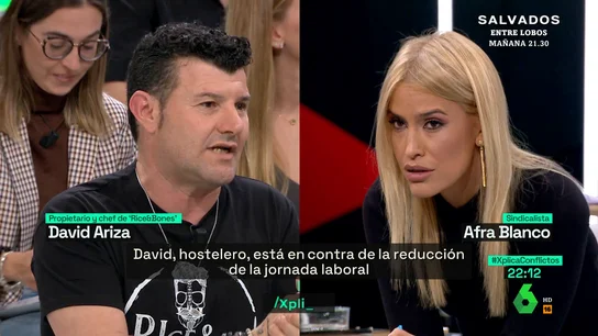 El reproche de Afra Blanco a un hostelero: "Igual estaría bien que escucharas a tus trabajadores" El reproche de Afra Blanco a un hostelero: "Igual estaría bien que escucharas a tus trabajadores"