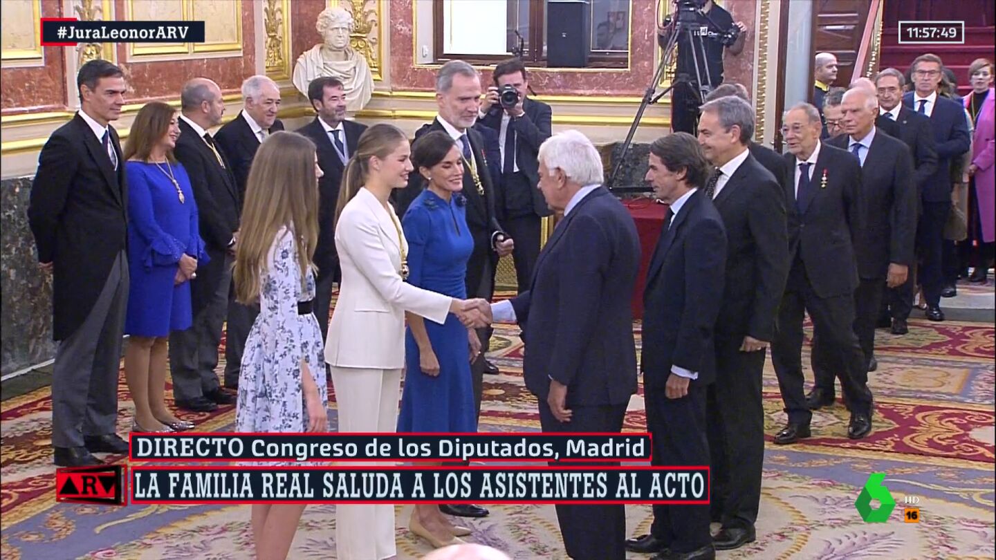El saludo de los cuatro expresidentes del Gobierno a la princesa Leonor