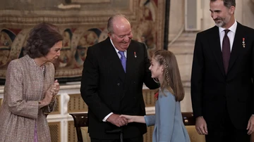 La princesa Leonor en el 50 cumpleaños del rey Felipe VI