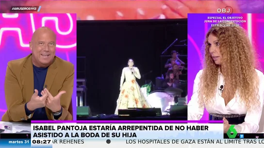 Alfonso Arús alucina al saber que Isabel Pantoja estaría arrepentida de no haber ido a la boda de su hija: "A buenas horas" Alfonso Arús alucina al saber que Isabel Pantoja estaría arrepentida de no haber ido a la boda de su hija: "A buenas horas"