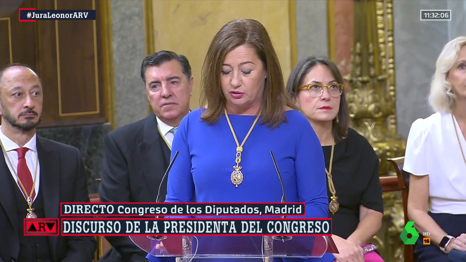 Armengol recuerda la jura de Felipe VI: "Han pasado 37 años y somos de forma más robusta aquel país democrático"