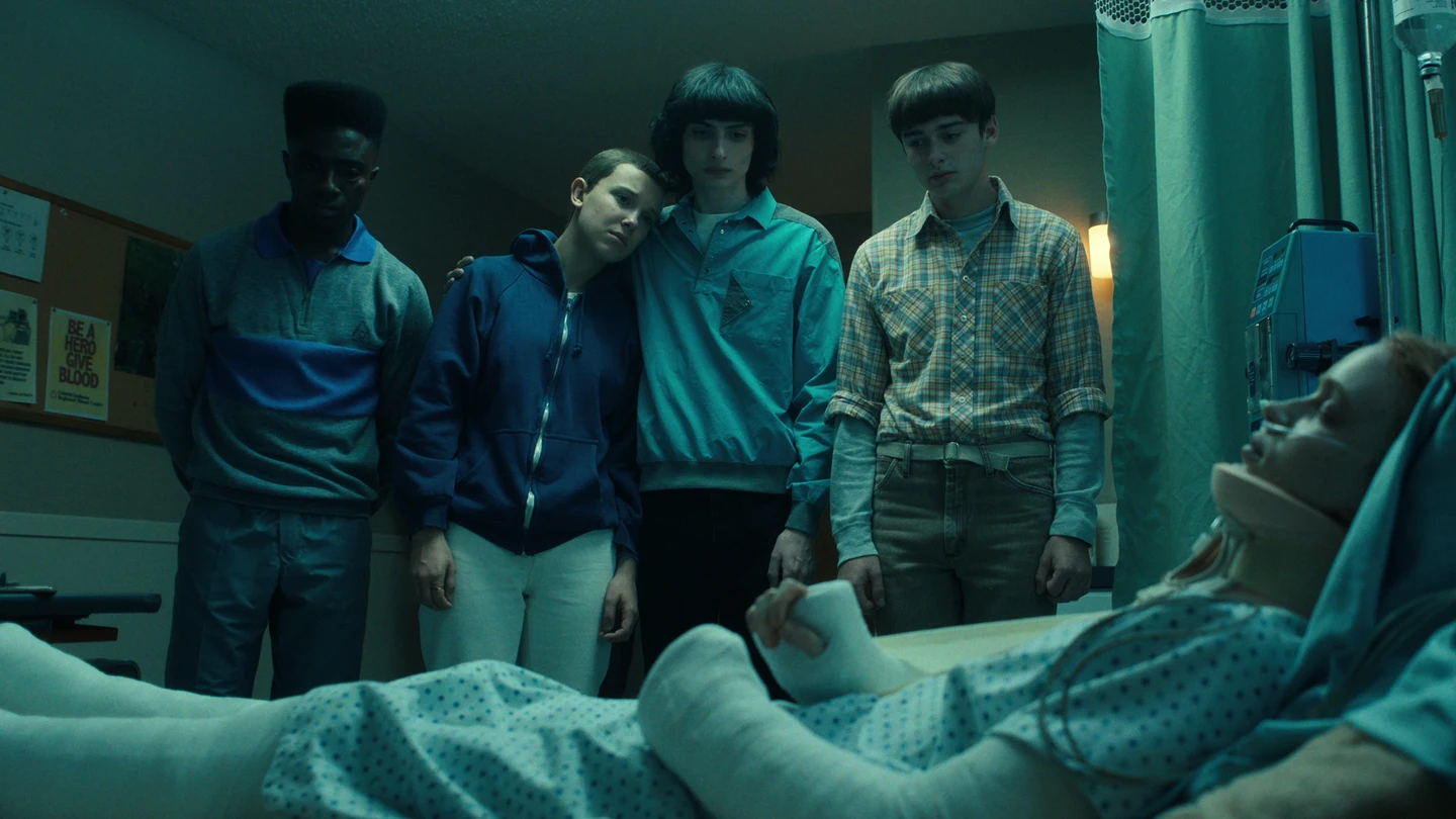 Parte del joven reparto de 'Stranger Things' en una escena de la cuarta temporada. Parte del joven reparto de 'Stranger Things' en una escena de la cuarta temporada.