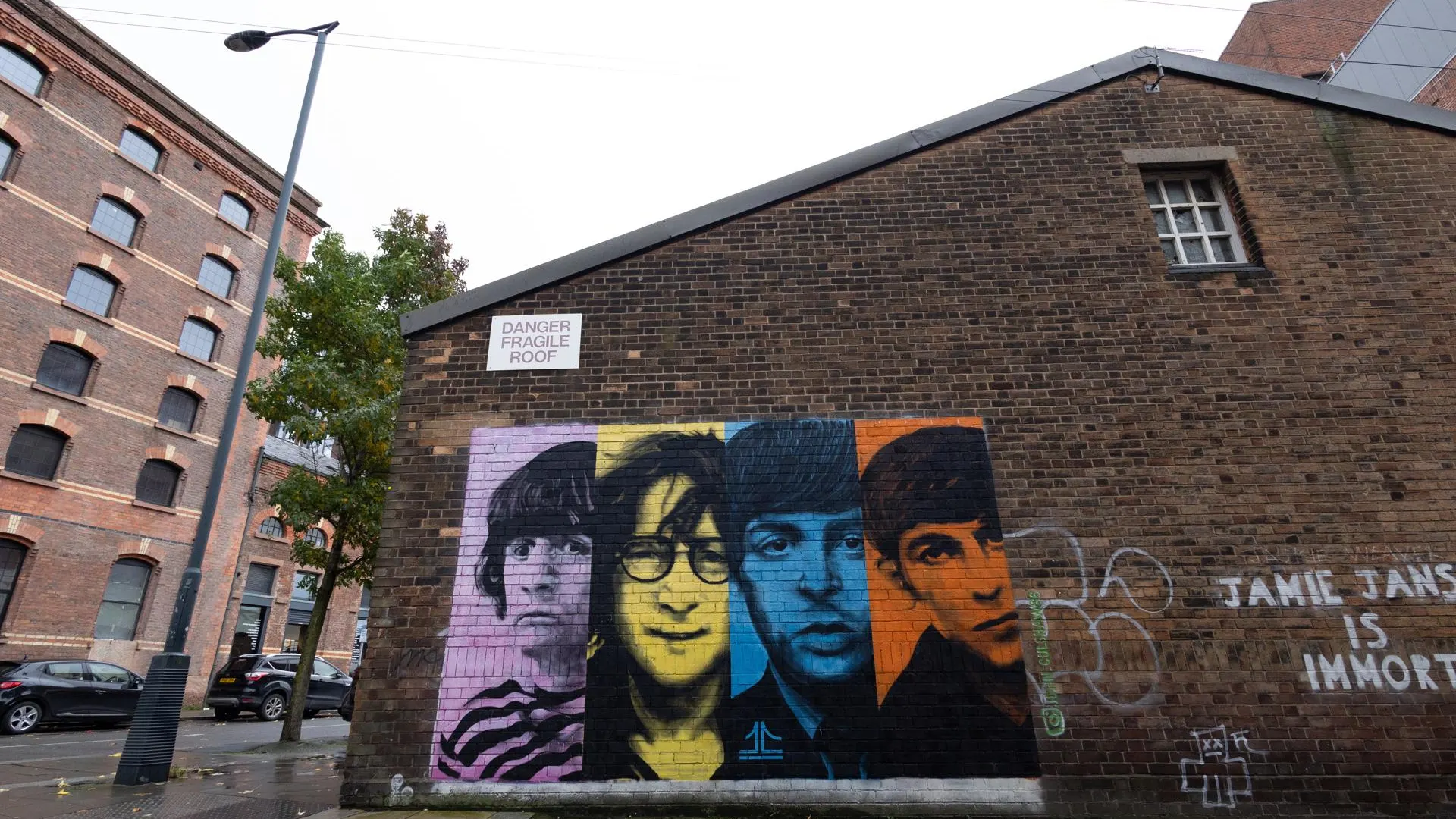  Mural de The Beatles en Liverpool.