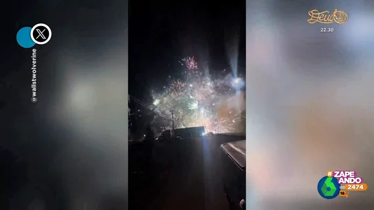 El colorido resultado del choque entre dos vehículos en Canadá: una hora de fuegos artificiales El colorido resultado del choque entre dos vehículos en Canadá: una hora de fuegos artificiales