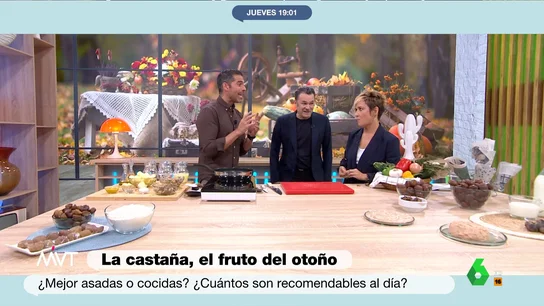 Pablo Ojeda desvela el mejor método para evitar tener gases después de comer castañas "Si no le quitas la piel puede resultar un poquito indigesta", afirma Pablo Ojeda en este vídeo de Más Vale Tarde sobre la castaña, uno de los alimentos estrella del otoño y del que desvela sus propiedades y mejores formas para comerla.