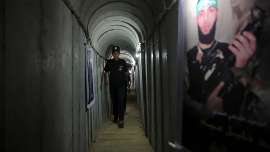 Uno de los túneles usados para ejercicios militares en Gaza (Palestina) Uno de los túneles usados para ejercicios militares en Gaza (Palestina)