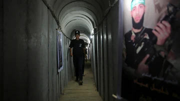 Uno de los túneles usados para ejercicios militares en Gaza (Palestina)