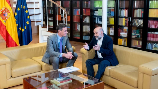 Imagen de archivo de Pedro Sánchez y el diputado del BNG, Néstor Rego, en la ronda de contactos Imagen de archivo de Pedro Sánchez y el diputado del BNG, Néstor Rego, en la ronda de contactos