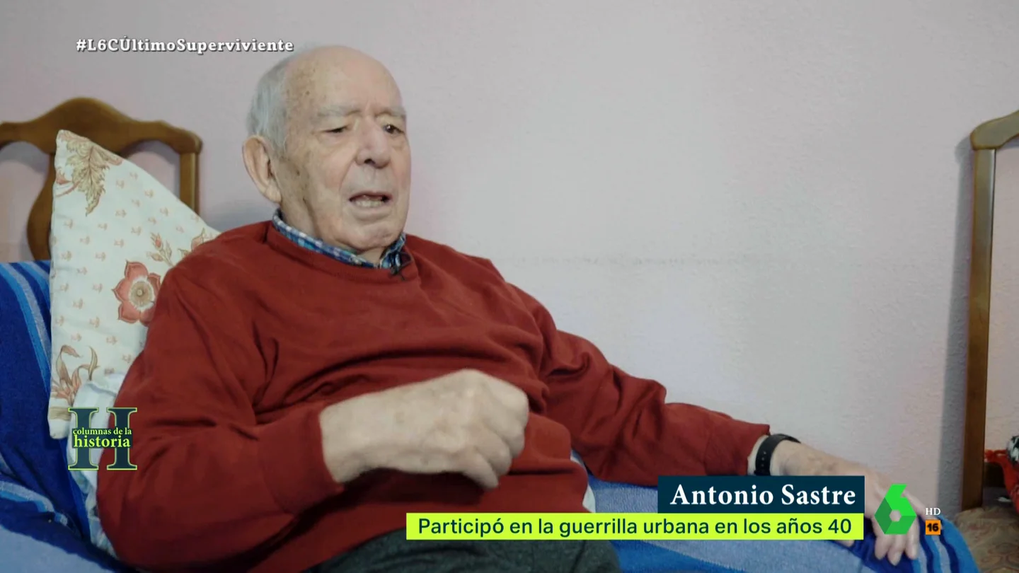 Encañonaron a mi hermana de 19 meses y dijeron la matamos, es un engendro rojo: El episodio con falangistas que marcó a Antonio En este vídeo, laSexta Columna consigue hablar con uno de los últimos guerrilleros urbanos contra Franco, Antonio Sastre, que explica cómo entró en la guerrilla y qué tipo de acciones llevaban a cabo: "Sabía que si me cogían, me mataban".