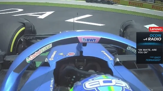 Esteban Ocon llama "idiota" a Alonso por radio Esteban Ocon llama "idiota" a Alonso por radio