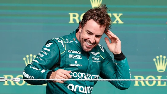 Fernando Alonso, en el podio Fernando Alonso, en el podio