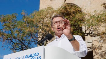 Alberto Núñez Feijóo, durante su intervención en Valencia